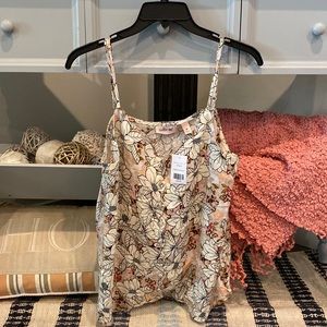 BKE Willow Root V Neck Floral Tank top